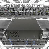 Boîtier de serveur industriel 4U de 19 pouces, profondeur réduite 300 mm, ATX, montage en rack, acier Onda avec fenêtre latérale, en stock
