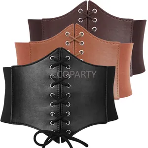 Ceinture élastique pour femmes, corset stretch, ceinture à lacets, ceinture de cosplay d'Halloween pour chemisier steampunk ecoparty