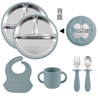 2025 nouveauté sans BPA bébé alimentation vaisselle ensemble comprend étanche Silicone assiette bol cuillère bavoir fourchette tasse avec paille