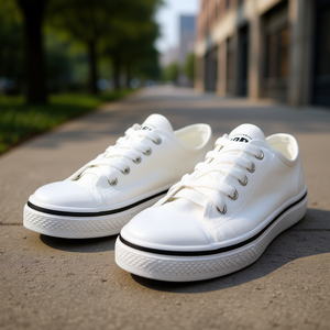 Scarpe da tennis Bresa Canvas 860 con punta tonda e lacci, bianche, per tutte le stagioni, casual. - Product Image 2