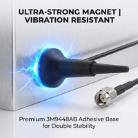 Antena Magnética Omnidireccional de Alta Ganancia de Doble Banda 2.4G 5.8G 5dBi, Impermeable IP67, con Conector RP-SMA Macho y Cable RG174 de 2M