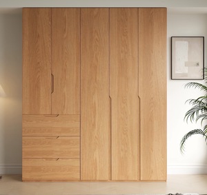 Armadio Moderno Minimalista in Legno Massello a Porta Singola, Mobile Contenitore <span class=keywords><strong>da</strong></span> Terra per Camera <span class=keywords><strong>da</strong></span> <span class=keywords><strong>Letto</strong></span> e Soggiorno - Product Image 2
