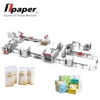 Ligne de production automatique de boîtes de mouchoirs en papier Onepaper avec distribution par le bas, machine de fabrication, de remplissage et d'emballage, 4-6 tonnes/jour, 380V