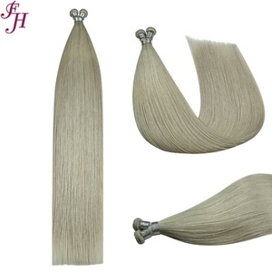 FH # Extensiones de Cabello con Trama Invisible Color Plata, Cabello Humano Europeo de un Solo Donante, Trama Genius - Product Image 6