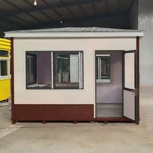 Cabine de sécurité mobile extérieure en acier revêtu de métal avec finition imitation bois, design contemporain, construction durable - Product Image 2