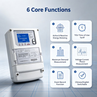Meter Energi DSSD2976 Kelas 0.2S Tiga Fasa Tiga Kabel 3x100V/220-380V 50/60Hz 2 Arah Modbus RTU RS485 untuk Pemasangan di Dinding