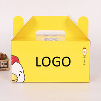Boîte à poulet frit en carton blanc biodégradable pliable et recyclable avec logo, livraison OEM pour restaurant, en-cas