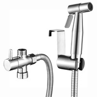 Kit de Douche Portable Jet d'Eau Fraîche en Acier Inoxydable 304 Chromé Brossé, Douchette à Main Shattaf, Pulvérisateur Bidet pour Toilettes et Appartements