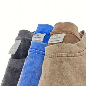 250gsm <b>Drop</b> Shoulder Heavyweight T-shirt Blank Heavy Cotton Streetwear Boxy Ographic Oversized Mens Custom <b>Acid</b> Wash T Shirt - Product Image 3