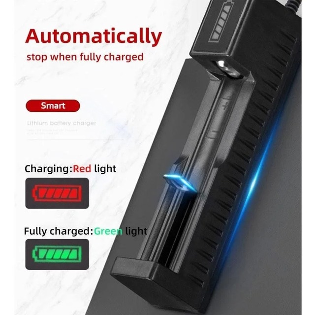 Dual 18650 Lithium Battery Charger with 1/2/4 Slots 5W Electric Rechargeable Battery Charger for 18650 & 14650 4.2/3.7V Charging
