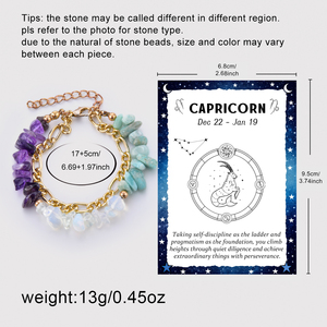 กำไลข้อมือสแตนเลสประดับด้วยหินธรรมชาติ 12 ราศี ปรับแต่งได้  เครื่องประดับโหราศาสตร์สำหรับร้านขายของขวัญ สั่งซื้อจำนวนมาก - Product Image 5