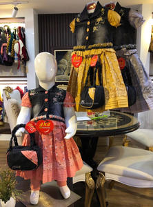 Tela vaquera koti de algodón con monedero, diseño elegante para vestido de bebé - Product Image 2