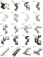 Escalier en colimaçon intérieur/extérieur DF en fer forgé, marches d'escalier en spirale pour petits espaces, à vendre
