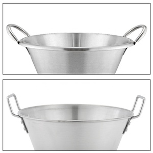 Cazo Grande de Acero Inoxidable, Diseño Profundo, para Cocinar al Aire Libre, con Asas, para Carnitas, Cazos Resistentes, Wok - Product Image 5