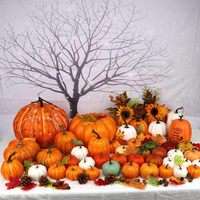 Grande citrouille artificielle en mousse blanche de 20 cm pour Halloween, Thanksgiving, décoration intérieure, centre de table, fête festive, porche