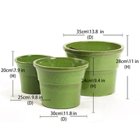 Vasos de cerâmica para jardim, conjunto de vasos de flores para plantas