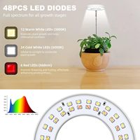 Lampu cincin malaikat tanaman dalam ruangan portabel cahaya tumbuh spektrum penuh dapat disesuaikan USB SMD2835 kualitas tinggi biji pot bunga IP67