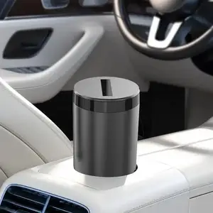 Car Ashtray LED Light Alloy Ash Tray Aluminum Cup Portable Smokeless Auto Ashtray Flame Retardant Cigarette Holder Box