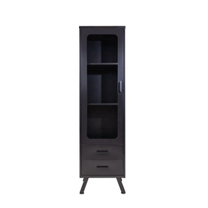 Israel Tall <strong>Thin</strong> Cosmetics Storage Cabinet Single Door Shampoo Display <strong>Cupboard</strong> 2 Doors with Feet Green Color - Product Image 5