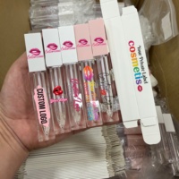 Emballage carré transparent pour gloss à lèvres, tube vide personnalisé pour cosmétiques, conteneur en plastique de haute qualité pour rouge à lèvres liquide