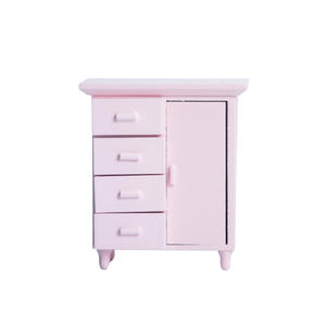 1:12 miniatura DIY casa de muñecas modelo de bolsillo con una puerta y cuatro armarios muebles de simulación de madera para manualidades y adornos - Product Image 5