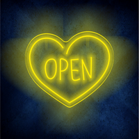 Enseigne électronique personnalisée enseigne lumineuse LED coeur ouvert Livraison gratuite