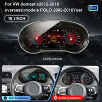 Aijia LCD Virtual Cockpit Instrument Cluster Speedometer 10.3 inci Baru untuk VW Polo 2009-2016 Retrofit Upgrade Carplay Auto Hdmi