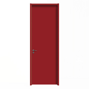 Puerta Interior de Madera Maciza Roja, Diseño Minimalista, Apertura Manual, Superficie Acabada, Puerta de Una Hoja - Product Image 3
