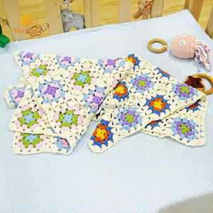 Couverture personnalisée en peluche matelassée au crochet 100% coton tricoté sur mesure pour nouveau-né, écologique, 300 fils, vente en gros - Product Image 2