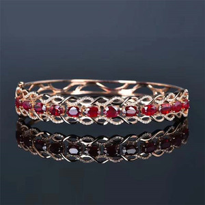 SGARIT Drop Shipping Luxury Fine Gemstone Jewelry 3ct Pigeon Blood Red Natural Ruby 18k <strong>Rose</strong> <strong>Gold</strong> <strong>Bangles</strong> Women - Product Image 2