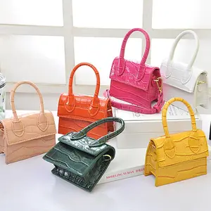 Thời Trang Kẹo Màu Cá Sấu Mẫu Pu Leather Mini Kid Ví Và Túi Xách Bé Gái