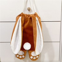 Festival Décoration Mignon Lapin Velours Lapin De Pâques Sac À Dos Personnalisé Pâques Cordon Bonbons Panier pour La Saint-Valentin Halloween