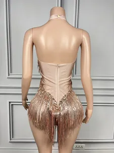 Tenue de scène sexy pour femmes - Strass, paillettes, franges, <span class=keywords><strong>justaucorps</strong></span>, boîtes de nuit, chanteurs, danseurs, séances photo d'anniversaire, TWCS - Product Image 2