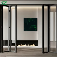 Portes pliantes en aluminium modernes de haute qualité avec vitrage coulissant pour usage extérieur et intérieur, prévention des incendies, isolation thermique