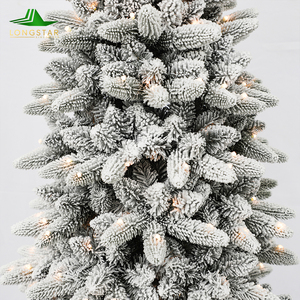 Árbol de Navidad de nieve personalizado PE PVC Material para todo tipo de clima Árbol de Navidad verde Soporte OEM Decoración para interiores y exteriores - Product Image 3