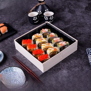 Caja de <span class=keywords><strong>Sushi</strong></span> Cuadrada Desechable Ecológica ESTICK, de Madera, para Pescado Crudo <span class=keywords><strong>Japonés</strong></span>, Salmón, Postres y Comidas para Llevar - Product Image 3