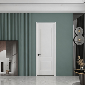 Puerta Interior Blanca Imprimada de 3 Paneles, Moderna, Núcleo Sólido de MDF, para Proyectos de <span class=keywords><strong>Apartamentos</strong></span> - Product Image 1