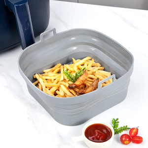 Accessories <strong>Air</strong> <strong>Fryers</strong> Foldable Square <strong>Air</strong> <strong>Fryer</strong> <strong>Silicone</strong> Liner Pot <strong>Basket</strong> With Handle - Product Image 5