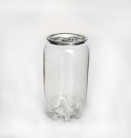 Bouteille en plastique PET transparente de 330 ml/330 cc (11 oz) pour boissons gazeuses, champagnes, boissons énergisantes avec couvercles argentés faciles à ouvrir