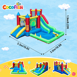 Château gonflable portable Cocofish Wet/Dry Oxford avec pistolets à eau, jeu d'intérieur amusant, château gonflable avec souffleur - Product Image 2