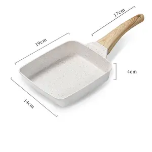 Wholesale Cast Iron Square White/Black pan Cast Iron Cookware Sets Small Dots Frying Pan