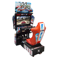 Kit DIY de machine de jeu d'arcade de simulation de course automobile 32 pouces HD LCD, à monnayeur, pour centre de divertissement intérieur, simulateur de course automobile Outrun pour un joueur