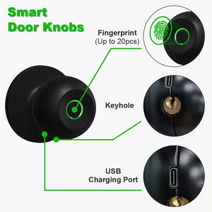 Slimme ronde knopslot sleutelloze toegang digitale vingerafdruk Tuya APP afstandsbediening voor compatibele houten deursloten - Product Image 4
