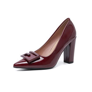 Nuevo Diseño, Zapatos de Mujer con Punta Puntiaguda, Hebilla Cuadrada de Charol, Tacones Altos de 9.5 cm, Zapatos de Tacón, Sandalias de Tacón - Product Image 1