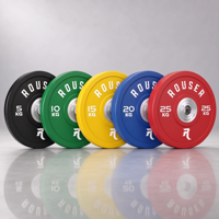 Pelat Beban Logo Kustom CPU Bumper 5KG 10KG 15KG 20KG 25KG Pelat Barbel Warna-warni 50.4mm untuk Latihan Gym Komersial