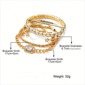 Bracelets ajustables en acier inoxydable 316L plaqué or vintage, sertis de zircons taille brillant, polis miroir, bijoux pour femme – Vente chaude - Product Image 6