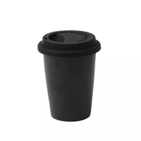 Tasse à café de voyage en céramique de Style japonais avec Logo personnalisé, tasse d'eau droite à Double paroi noire et blanche sans poignée