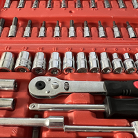 Jeu de clés à douilles professionnel de 46 pièces, outils à main, jeu de clés à cliquet combinées, boîte à outils pour voiture, clés pour mécaniciens
