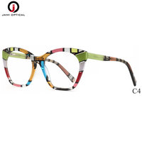 Montures de lunettes optiques surdimensionnées en acétate de haute qualité avec motif floral coloré et logo personnalisé pour femmes
