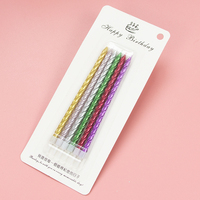 Vente en gros de bougies à long bâton métallique coloré arc-en-ciel joyeux anniversaire sans fumée à usages multiples pour les fêtes du Nouvel An de Pâques